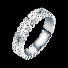 18k gold plated wedding ring Cellular inlaid crystal anel masculino ELY