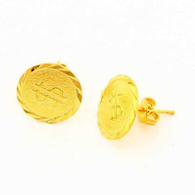 24k gold plated earring Buttons dollor stud cufflinks bijoux women YHDE 3 ELY