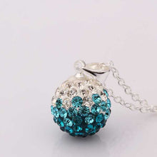 Shamballa necklace women blue and silver colar jewerly accessories ELY