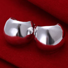 silver earings Smooth Egg stud brinco joyas ELY