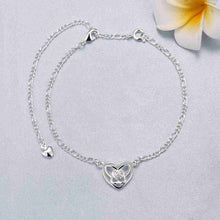 silver plated bracelet anklets Heart set crystal ankle bracelet bone ELY