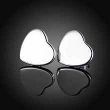silver plated earrings Heart Tag stud brinco floating charms 1 ELY