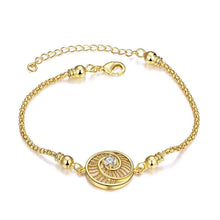 18k gold plated bracelet charms Flower inlaid crystal bracelet girl Hand Madeball HBB 5 ELY