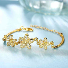 18k gold plated bracelet charms Flower inlaid crystal bracelet girl Hand Madeball HBB 5 ELY