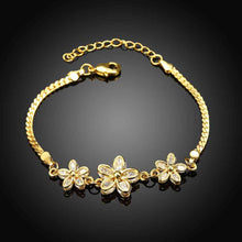 18k gold plated bracelet charms Flower inlaid crystal bracelet girl Hand Madeball HBB 5 ELY