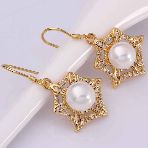 18k gold plated earings pean drop boucle doreille femme charms 367 ELY