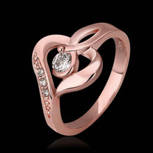 18k gold plated engagement ring heart with rose color anel feminino bijoux226 ELY