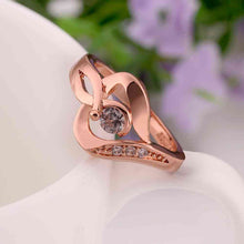 18k gold plated engagement ring heart with rose color anel feminino bijoux226 ELY