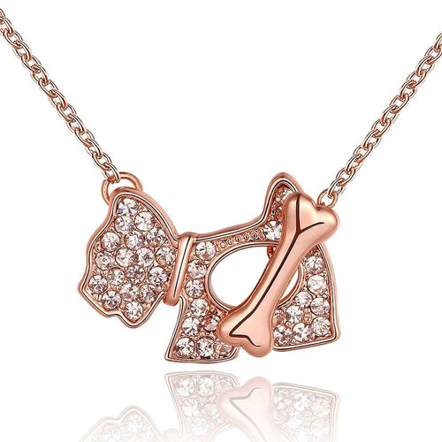 Austrian Crystal necklace Horse rose golden vintage necklace Factory 96 ELY