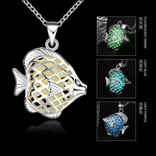 Glow in the Dark pendant necklace Hollow fish collares mujer jewelry LUYN 2 ELY