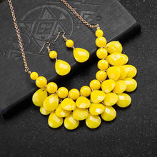 jewelry sets Four fall Pearl Necklace + Earrings african jewelry set collier plastron femme171 ELY