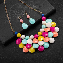 jewelry sets Four fall Pearl Necklace + Earrings african jewelry set collier plastron femme171 ELY