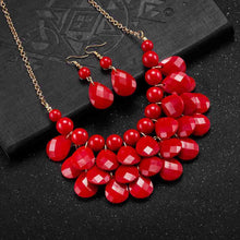 jewelry sets Four fall Pearl Necklace + Earrings african jewelry set collier plastron femme171 ELY