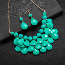 jewelry sets Four fall Pearl Necklace + Earrings african jewelry set collier plastron femme171 ELY