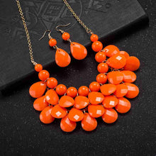 jewelry sets Four fall Pearl Necklace + Earrings african jewelry set collier plastron femme171 ELY