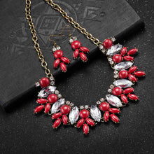 jewelry sets Four fall Pearl Necklace + Earrings african jewelry set collier plastron femme171 ELY