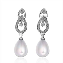silver earings beads imitation pearl stud cufflinks bijoux 264 ELY