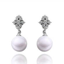 silver earings beads imitation pearl stud cufflinks bijoux 264 ELY