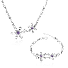 silver jewelry sets Star crystal necklace + earrings + bracelet african jewelry set ruby jewelry 27 ELY