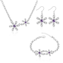 silver jewelry sets Star crystal necklace + earrings + bracelet african jewelry set ruby jewelry 27 ELY