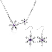 silver jewelry sets Star crystal necklace + earrings + bracelet african jewelry set ruby jewelry 27 ELY