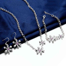 silver jewelry sets Star crystal necklace + earrings + bracelet african jewelry set ruby jewelry 27 ELY