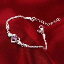 silver plated bracelets amp bangles Heart-shaped insets pulseira feminina fine jewelry HBH 53 ELY