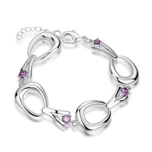 silver plated bracelets amp bangles Heart-shaped insets pulseira feminina fine jewelry HBH 53 ELY