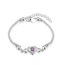 silver plated bracelets amp bangles Heart-shaped insets pulseira feminina fine jewelry HBH 53 ELY