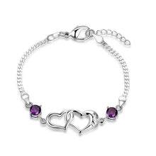 silver plated bracelets amp bangles Heart-shaped insets pulseira feminina fine jewelry HBH 53 ELY