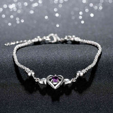 silver plated bracelets amp bangles Heart-shaped insets pulseira feminina fine jewelry HBH 53 ELY