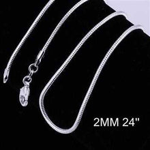 silver plated chains 2M 16-24inch Snake bijoux femme 3 ELY