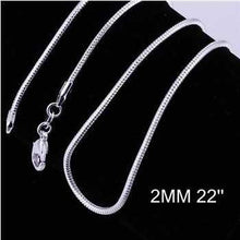 silver plated chains 2M 16-24inch Snake bijoux femme 3 ELY