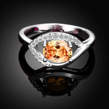 silver plated engagement ring Eyes stone bague femme bone341 ELY
