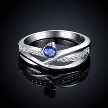 silver plated engagement ring Eyes stone bague femme bone341 ELY