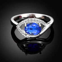 silver plated engagement ring Eyes stone bague femme bone341 ELY