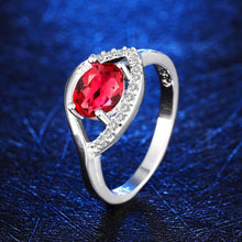 silver plated engagement ring Eyes stone bague femme bone341 ELY