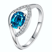 silver plated engagement ring Eyes stone bague femme bone341 ELY