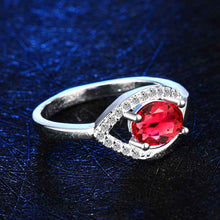 silver plated engagement ring Eyes stone bague femme bone341 ELY