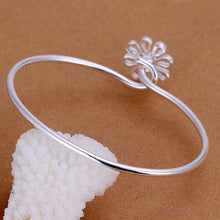 silver plated friendship bangle Small Chrysanthemum Women Wedding Bracelet diy HBB 62 ELY