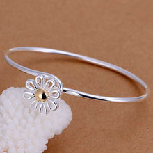 silver plated friendship bangle Small Chrysanthemum Women Wedding Bracelet diy HBB 62 ELY