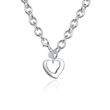 silver plated pendants Double Heart Tag collier femme bijoux women113 ELY