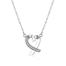 silver plated pendants Double Heart Tag collier femme bijoux women113 ELY
