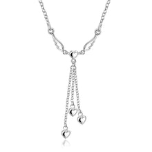silver plated pendants Double Heart Tag collier femme bijoux women113 ELY