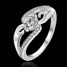 silver wedding ring insets-white gem anillos bear wedding decoration 654 ELY