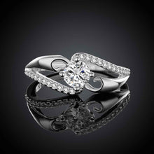 silver wedding ring insets-white gem anillos bear wedding decoration 654 ELY