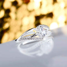 silver wedding ring insets-white gem anillos bear wedding decoration 654 ELY