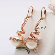 18K Gold Plated earrings spiral beads drop earrings cuff joyas 125 ELY