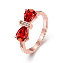 18k gold plated wedding rings Bow insets anillos collier plastron179 ELY