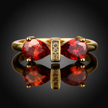 18k gold plated wedding rings Bow insets anillos collier plastron179 ELY